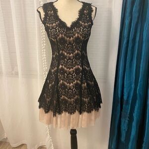 Betsy & Adam lace/mesh dress, size 4